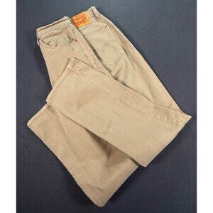 Levi Strauss 505 Khaki Tan Straight Leg Jeans Mens W32 L32 Cotton Blend